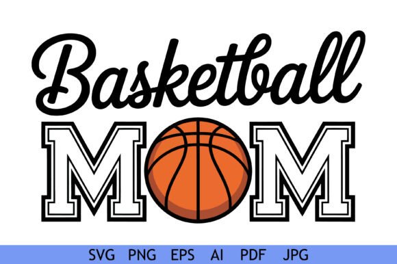Basketball Mom Varsity Lettering Design for Crafts & Graphics