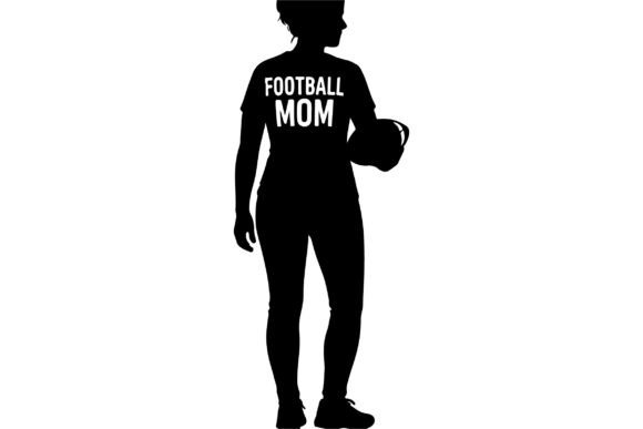 Football Mom Silhouette: Premium Graphics for Crafts