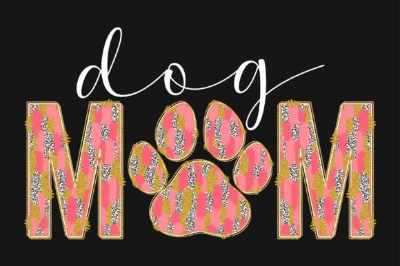 Mom Dog Paw Brush Stroke Sublimation for Crafts & Graphics