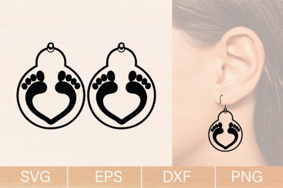 Mother's Day Wood Earrings: Crafts & Graphics