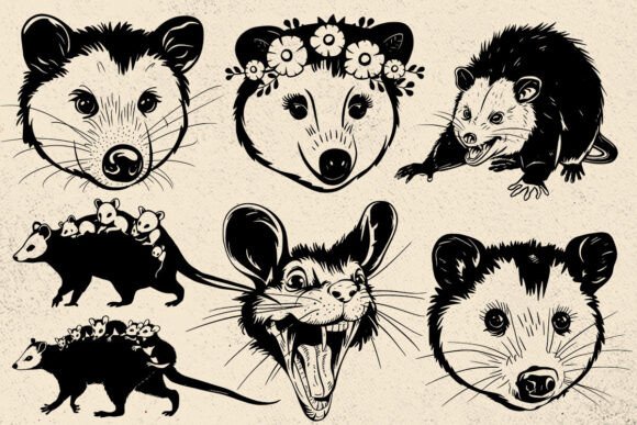 Opossum Mom Graphics: A Crafty Editorial Asset
