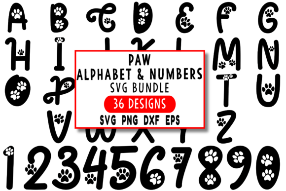 Paw Alphabet SVG Bundle: Fun Graphics for Crafts