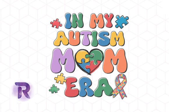 Retro Autism Mom PNG: Graphics for Crafts