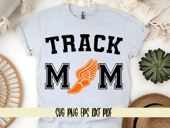 Track Mom Varsity Font with Winged Shoe