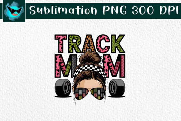 Track Mom with Messy Bun PNG: Graphics and Crafts in Action